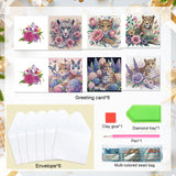 6 pcs Diamond Art Painted Greeting Card, Butterfly Flower Bush Owl 5D DIY Special Shape Diamond Card Creative Gift, Christmas Thanksgiving Greeting Card Congratulation