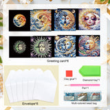 6 pcs Diamond Art Painted Greeting Card, Pretty Flowers 5D DIY Special Shape Diamond Card Creative Gifts, Christmas Thanksgiving Greeting Card Congratulation