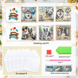 6pcs Diamond Art Painting Kit Greeting Card, Puppy Balloon 5D DIY Special Shape Diamond Greeting Card Creative Gifts, Christmas Thanksgiving Greeting Card Congratulation