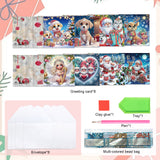 8 pcs Diamond Art Painted Greeting Card, Santa Gift Puppy 5D DIY Special Shape Diamond Card Creative Gift, Christmas Thanksgiving Greeting Card Congratulation