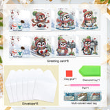 6 pcs Diamond Art Painted Greeting Card, Temperament Wave Pious Lady 5D DIY Special Shape Diamond Card Creative Gift, Christmas Thanksgiving Greeting Card Congratulation