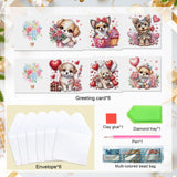 6 pcs Diamond Art Painting Greeting Card, Love Puppy 5D DIY Special Shape Diamond Card Creative Gifts, Christmas Thanksgiving Greeting Card Congratulation