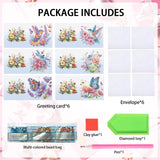 6pcs Diamond Art Painting Kit Greeting Card, Honey Bird 5D DIY Special Shape Diamond Greeting Card Creative Gifts, Christmas Thanksgiving Greeting Card Congratulation