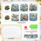 6pcs Diamond Art Painting Kit Greeting Card, Dragonfly 5D DIY Special Shape Diamond Greeting Card Creative Gifts, Christmas Thanksgiving Greeting Card Congratulation