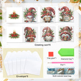 6 pcs Diamond Art Painting Kit Greeting Card, Winter Christmas Tree Bear Fine Glitter Greeting Card 5D DIY Special Shape Diamond Card Creative Gift, Holiday Gift Congratulation