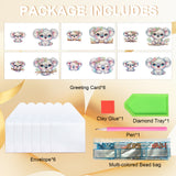 6pcs Diamond Painting Kit Greeting Card, Animal 5D DIY Diamond Handmade Holiday Greeting Card with Envelope, Christmas Gift Congratulation