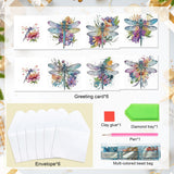 6pcs Diamond Painting Kit Greeting Card, Dragonfly 5D DIY Diamond Handmade Holiday Greeting Card with Envelope, Christmas Gift Congratulation