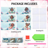6pcs Diamond Art Painting Kit Greeting Card, Underwater Mermaid 5D DIY Special Shape Diamond Greeting Card Creative Gifts, Christmas Thanksgiving Greeting Card Congratulations