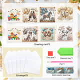 6 Pieces Diamond Art Painted Greeting Cards, Owl Hedgehog Bear 5D DIY Special Shape Diamond Card Creative Gifts, Christmas Thanksgiving Greeting Card Congratulation