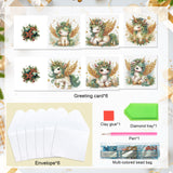 6pcs Diamond Art Painting Set Greeting Card, Green Winged Horse 5D DIY Special Shape Diamond Greeting Card Creative Gifts, Christmas Thanksgiving Greeting Card Congratulation