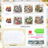 6pcs Diamond Art Painting Kit Greeting Card, Alarm Clock Rooster Mug 5D DIY Special Shape Diamond Greeting Card Creative Gifts, Christmas Thanksgiving Greeting Card Congratulation