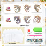6pcs Diamond Art Painting Set Greeting Card, Hippocampus 5D DIY Special Shape Diamond Greeting Card Creative Gifts, Christmas Thanksgiving Greeting Card Congratulation