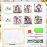6 pcs Diamond Art Painted Greeting Card, Prairie Horse 5D DIY Special Shape Diamond Card Creative Gift, Christmas Thanksgiving Greeting Card Congratulation