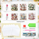 6 pcs Diamond Art Painting Kit Greeting Card, Flower Calf Fine Glitter Greeting Card Gift 5D DIY Special Shape Diamond Card Creative Gift, Holiday Gift Congratulation