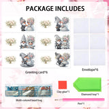 6pcs Diamond Art Painting Kit Greeting Card, Coffee Mug Wedding Gnome 5D DIY Special Shape Diamond Greeting Card Creative Gifts, Christmas Thanksgiving Greeting Card Congratulation