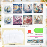 6 pcs Diamond Art Painting Greeting Card, Elegant Temperament Ladies 5D DIY Special Shape Diamond Card Creative Gift, Christmas Thanksgiving Greeting Card Congratulation
