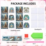 6pcs Diamond Art Painting Kit Greeting Cards, Animal Gnomes Christmas Clothes 5D DIY Special Shape Diamond Greeting Cards Creative Gifts, Christmas Thanksgiving Greeting Cards Congratulation
