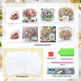 6pcs Diamond Art Painting Kit Greeting Card, Flower Horse 5D DIY Special Shape Diamond Greeting Card Creative Gift, Christmas Thanksgiving Greeting Card Congratulation