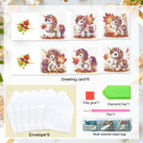 6pcs Diamond Art Painting Set Greeting Card, Maple Leaf Pony 5D DIY Special Shape Diamond Greeting Card Creative Gifts, Christmas Thanksgiving Greeting Card Congratulation