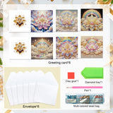 6pcs Diamond Art Painting Kit Greeting Card, Rainbow Lotus 5D DIY Special Shape Diamond Greeting Card Creative Gifts, Christmas Thanksgiving Greeting Card Congratulation