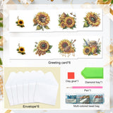 6pcs Diamond Painting Kit Greeting Card, Sunflower 5D DIY Diamond Handmade Holiday Greeting Card with Envelope, Christmas Gift Congratulation