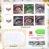 6pcs Diamond Art Painting Set Greeting Card, Deep Eyes 5D DIY Special Shape Diamond Greeting Card Creative Gifts, Christmas Thanksgiving Greeting Card Congratulation