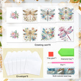 6pcs Diamond Art Painting Set Greeting Card, Dragonfly 5D DIY Special Shape Diamond Greeting Card Creative Gifts, Christmas Thanksgiving Greeting Card Congratulation