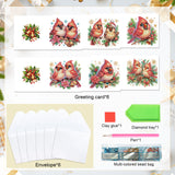 6pcs Diamond Art Painting Set Greeting Card, Joyful Birdie 5D DIY Special Shape Diamond Greeting Card Creative Gifts, Christmas Thanksgiving Day Greeting Card Congratulation