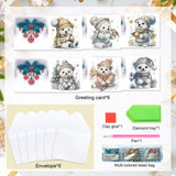 6 pcs Diamond Art Painted Greeting Card, Chocolate Cake 5D DIY Special Shape Diamond Card Creative Gifts, Christmas Thanksgiving Greeting Card Congratulation