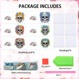 6pcs Diamond Art Painting Kit Greeting Card, Flower Cave Head 5D DIY Special Shape Diamond Greeting Card Creative Gifts, Christmas Thanksgiving Greeting Card Congratulation