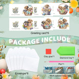 6pcs Diamond Painting Kit Greeting Card, Puppy 5D DIY Diamond Handmade Holiday Greeting Card with Envelope, Christmas Gift Congratulation