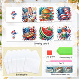 6pcs Diamond Painting Kit Greeting Card, Fruit Flag 5D DIY Diamond Handmade Holiday Greeting Card with Envelope, Christmas Gift Congratulation