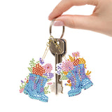 6 Pieces 5D Diamond Painting Keychains Kits Diamond Art Key Chains , DIY Art Key Pendant Ornament Art Crafts Decor