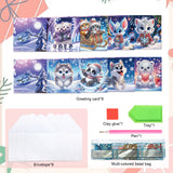 8pcs Diamond Art Painting Greeting Card, Bear, Dog, Cat Animals 5D DIY Special Shape Diamond Creative Gift, Greeting Card Set Gift Birthday Thanksgiving Greeting Card Congratulation