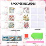 6pcs Diamond Art Painting Kit Greeting Card, Wine Glass Flower 5D DIY Special Shape Diamond Greeting Card Creative Gifts, Christmas Thanksgiving Greeting Card Congratulation