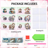 6pcs Diamond Art Painting Kit Greeting Card, Hat Goat 5D DIY Special Shape Diamond Greeting Card Creative Gifts, Christmas Thanksgiving Greeting Card Congratulation