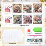 6 Pieces Diamond Art Painted Greeting Cards, Trendy Music Elderly 5D DIY Special Shape Diamond Card Creative Gifts, Christmas Thanksgiving Greeting Cards Congratulation