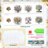 6pcs Diamond Painting Kit Greeting Card, Flower Bouquet 5D DIY Diamond Handmade Holiday Greeting Card with Envelope, Christmas Gift Congratulation