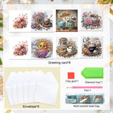 6pcs Diamond Art Painting Kit Greeting Card, Rose Sun Coffee Mug 5D DIY Special Shape Diamond Greeting Card Creative Gifts, Christmas Thanksgiving Greeting Card Congratulation