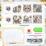 6pcs Diamond Art Painting Kit Greeting Card, Flower Butterfly Kitten 5D DIY Special Shape Diamond Greeting Card Creative Gifts, Christmas Thanksgiving Greeting Card Congratulation