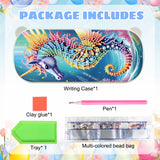 DIY Diamond Painting Stationery Box Kit|Colorful Seahorse