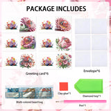 6pcs Diamond Art Painting Kit Greeting Card, Bugs in Flowers 5D DIY Special Shape Diamond Greeting Card Creative Gifts, Christmas Thanksgiving Greeting Card Congratulation