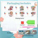 6pcs Diamond Painting Kit Greeting Card, Balloon Truck 5D DIY Diamond Handmade Holiday Greeting Card with Envelope, Christmas Gift Congratulation