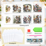 6 pcs Diamond Art Painted Greeting Card, Cup Cat 5D DIY Special Shape Diamond Card Creative Gift, Christmas Thanksgiving Greeting Card Congratulation