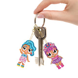 5 Pieces DIY Diamond Painting Keychains Kit, 5D Special Shaped Diamond Diamond Art Key Chain Ornaments, Creative Handmade Gifts