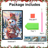 DIY Diamond Painting Christmas Theme Notebook Kit, Diamond Cover Blank Page, 5D Crystal Water Diamond Art, Perfect Gift for Friends and Family