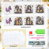 6 pcs Diamond Art Painted Greeting Card, Pegasus 5D DIY Special Shape Diamond Card Creative Gifts, Christmas Thanksgiving Greeting Card Congratulation