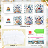 6pcs Diamond Art Painting Kit Greeting Card, Dolphin Birthday Cake 5D DIY Special Shape Diamond Greeting Card Creative Gift, Christmas Thanksgiving Greeting Card Congratulation