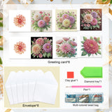 6pcs Diamond Art Painting Kit Greeting Card, Peony Flower 5D DIY Special Shape Diamond Greeting Card Creative Gifts, Christmas Thanksgiving Greeting Card Congratulation