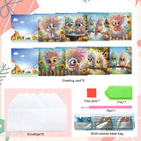 8 pcs Diamond Art Painted Greeting Card, Birdie 5D DIY Special Shape Diamond Card Creative Gifts, Christmas Thanksgiving Greeting Card Congratulation